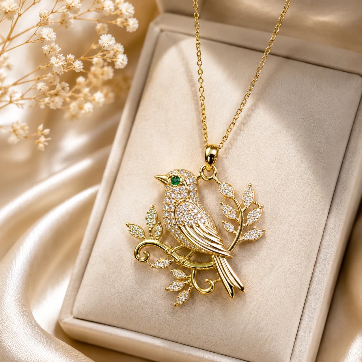 Bulbul Emerald-Eye Diamond Pendant alternate view