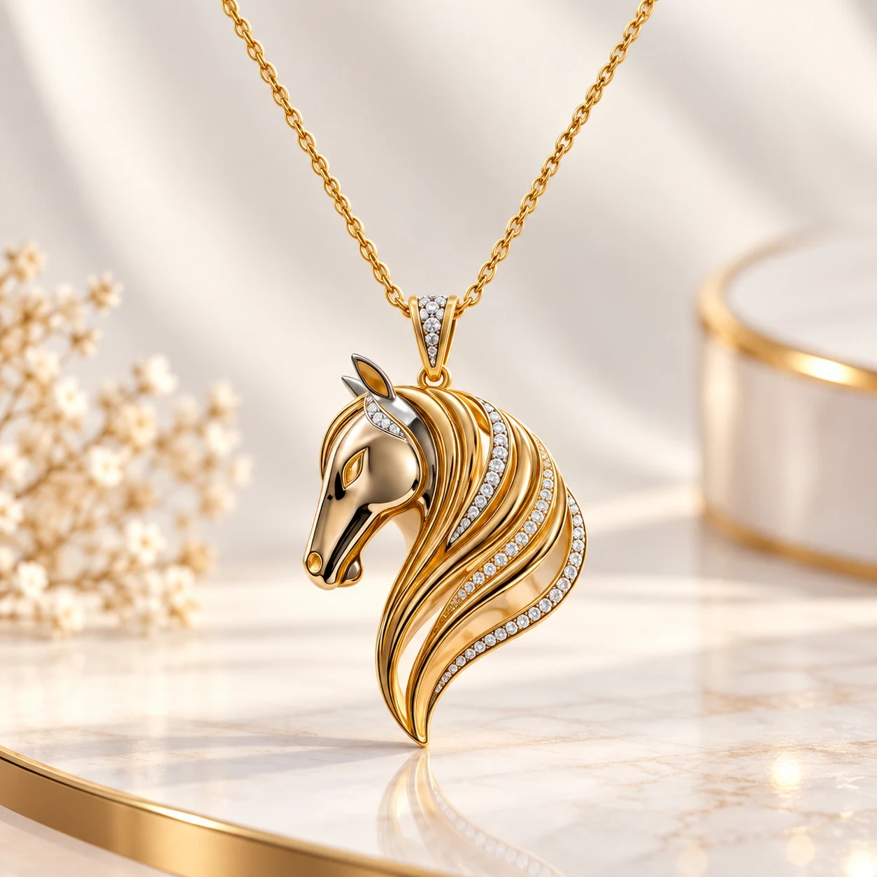 Asil Arabian Horse Diamond Pendant