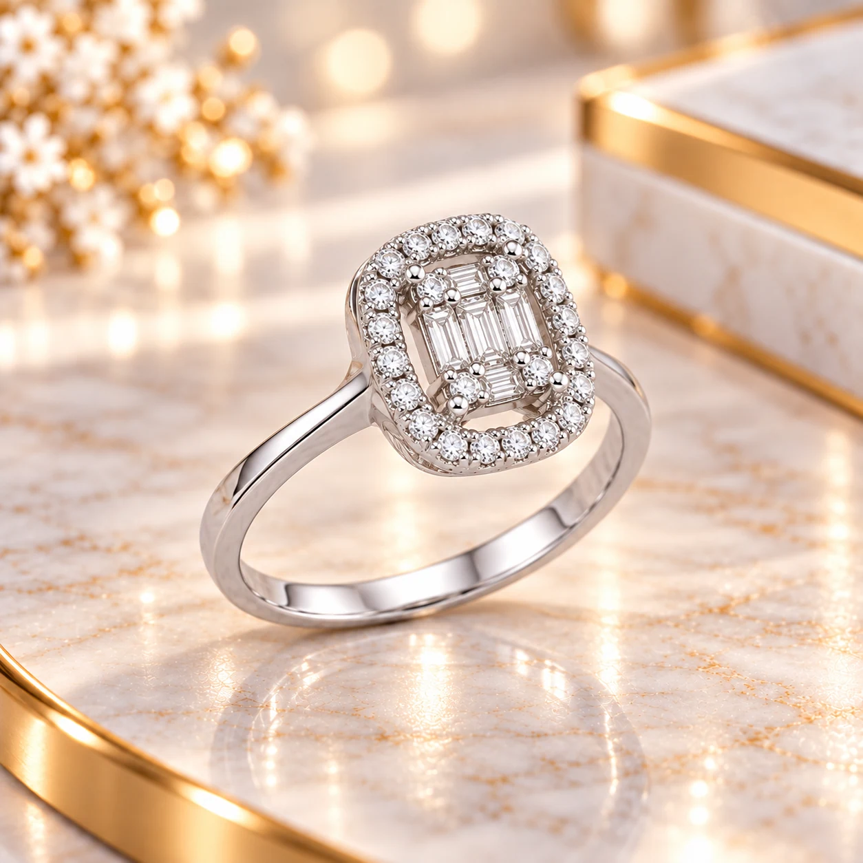 Emerald-Cut Heirloom Cluster Ring