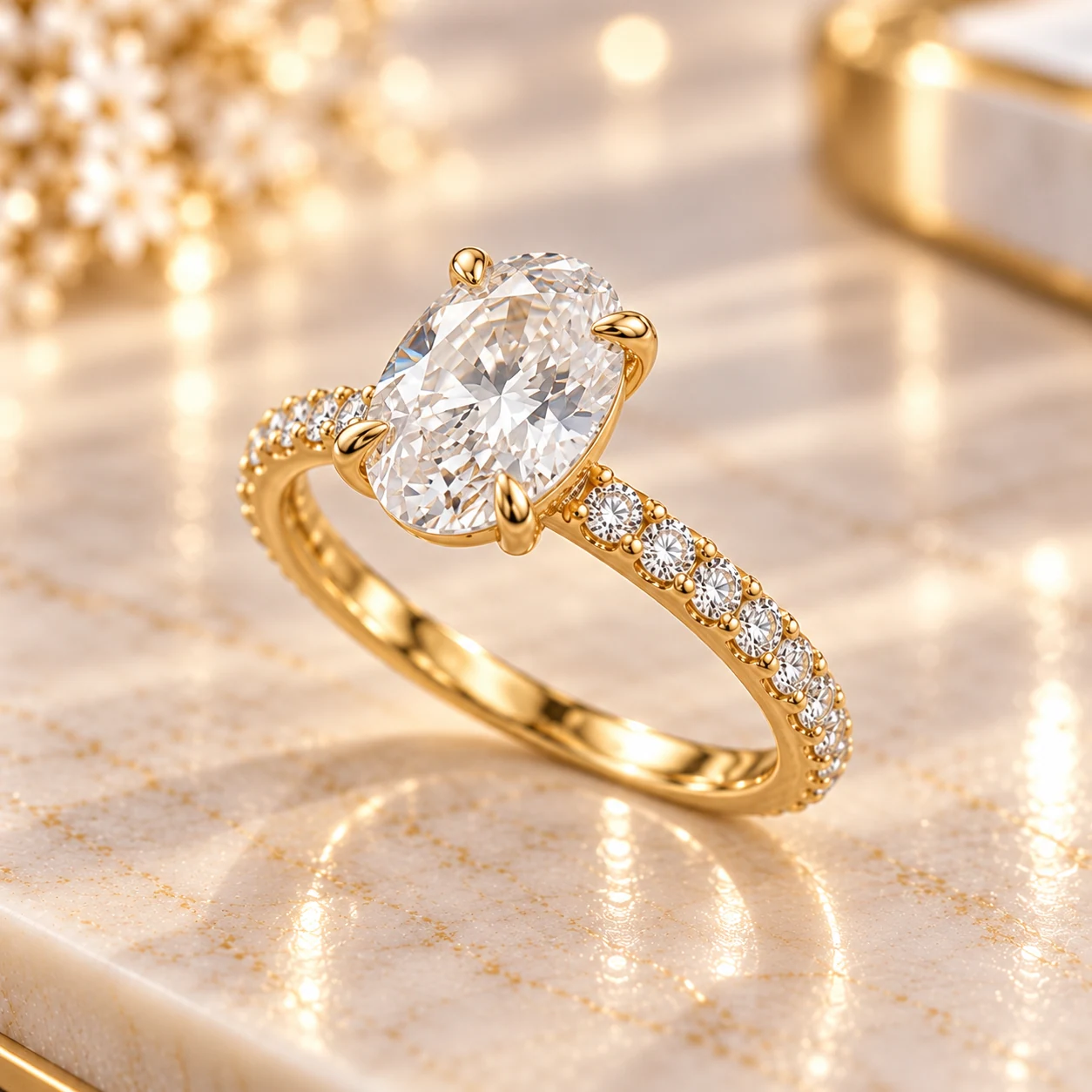 Sharqiya Oval Solitaire Diamond Ring