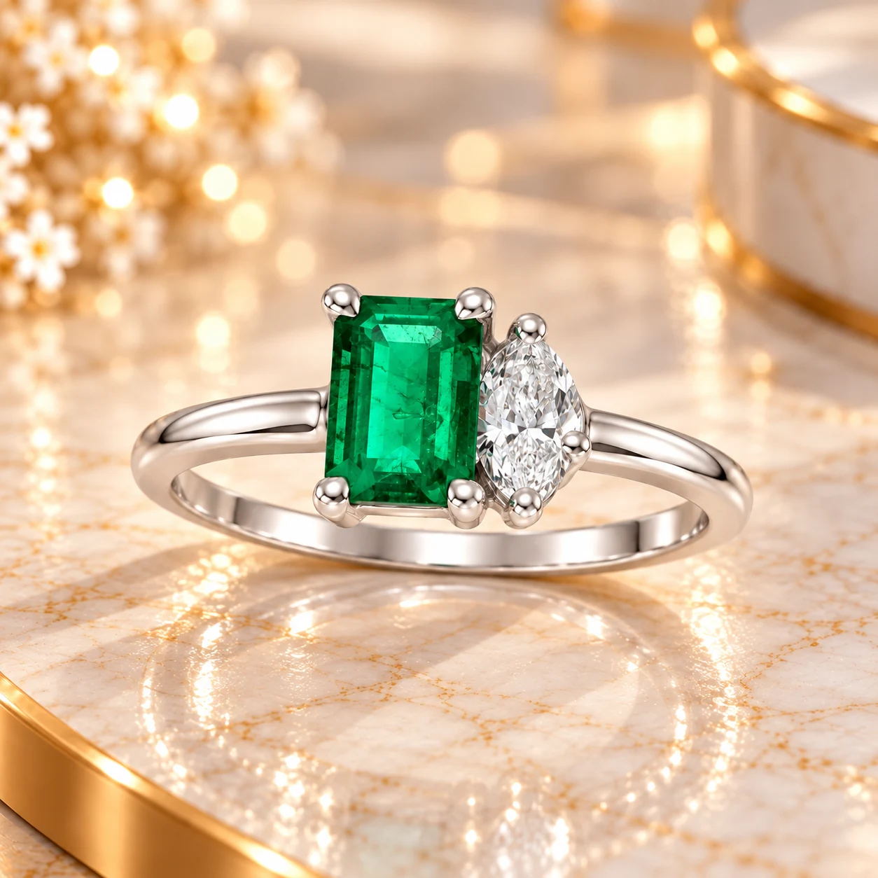 Emerald-Cut Majesty Diamond Accent Ring