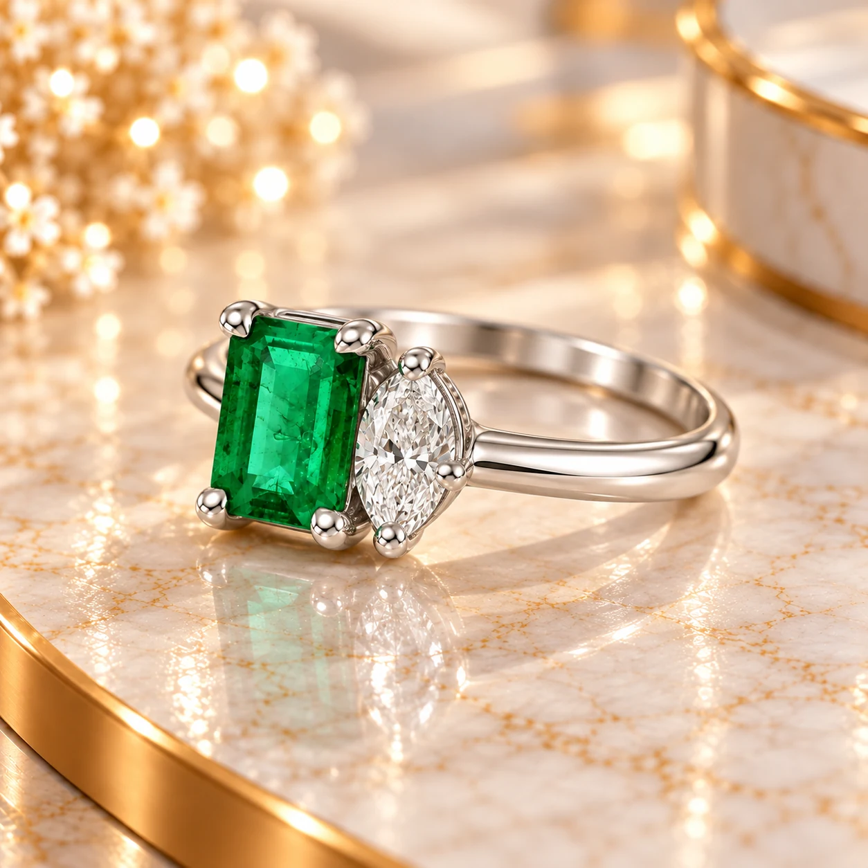 Emerald-Cut Majesty Diamond Accent Ring alternate view