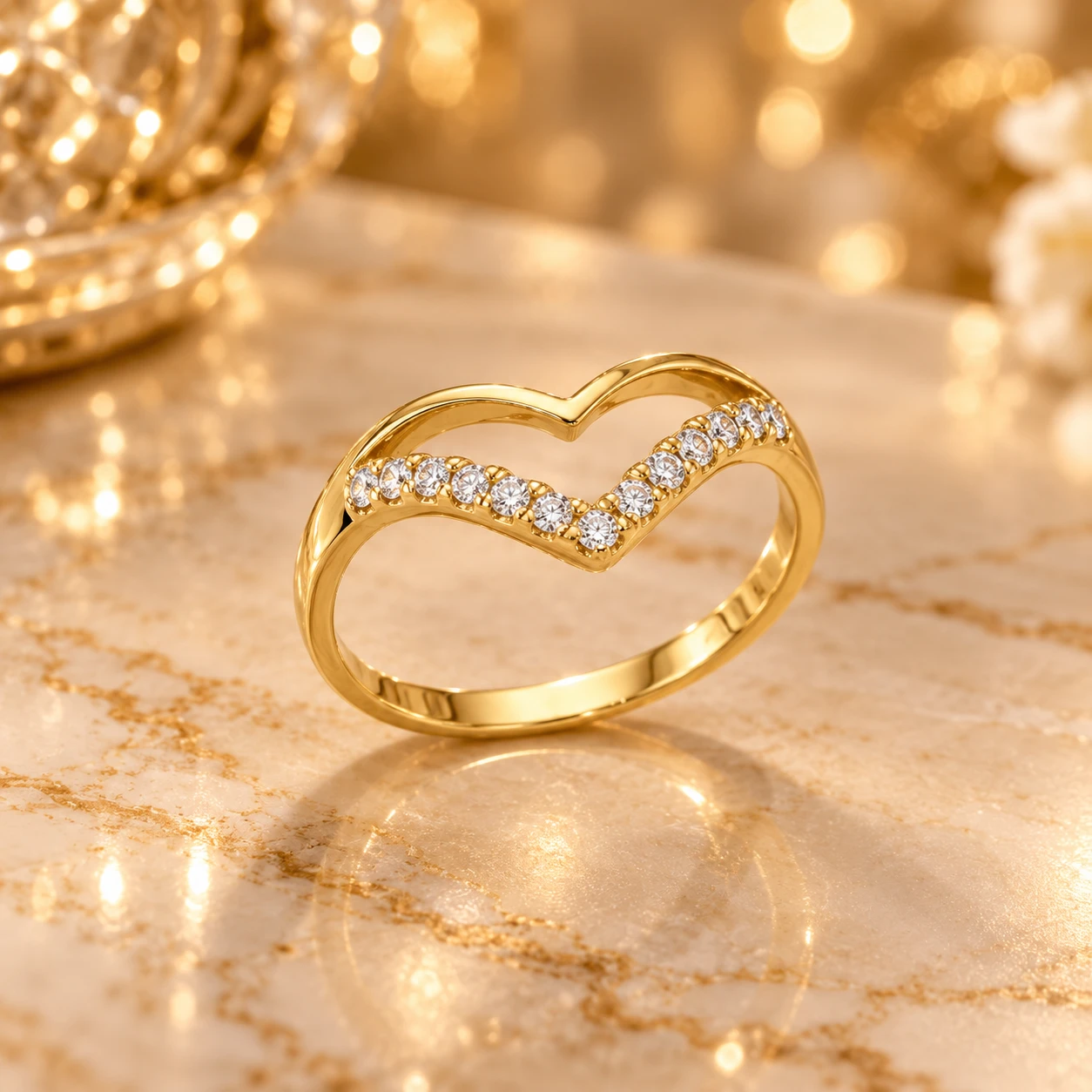 The Amour Curved Diamond Band