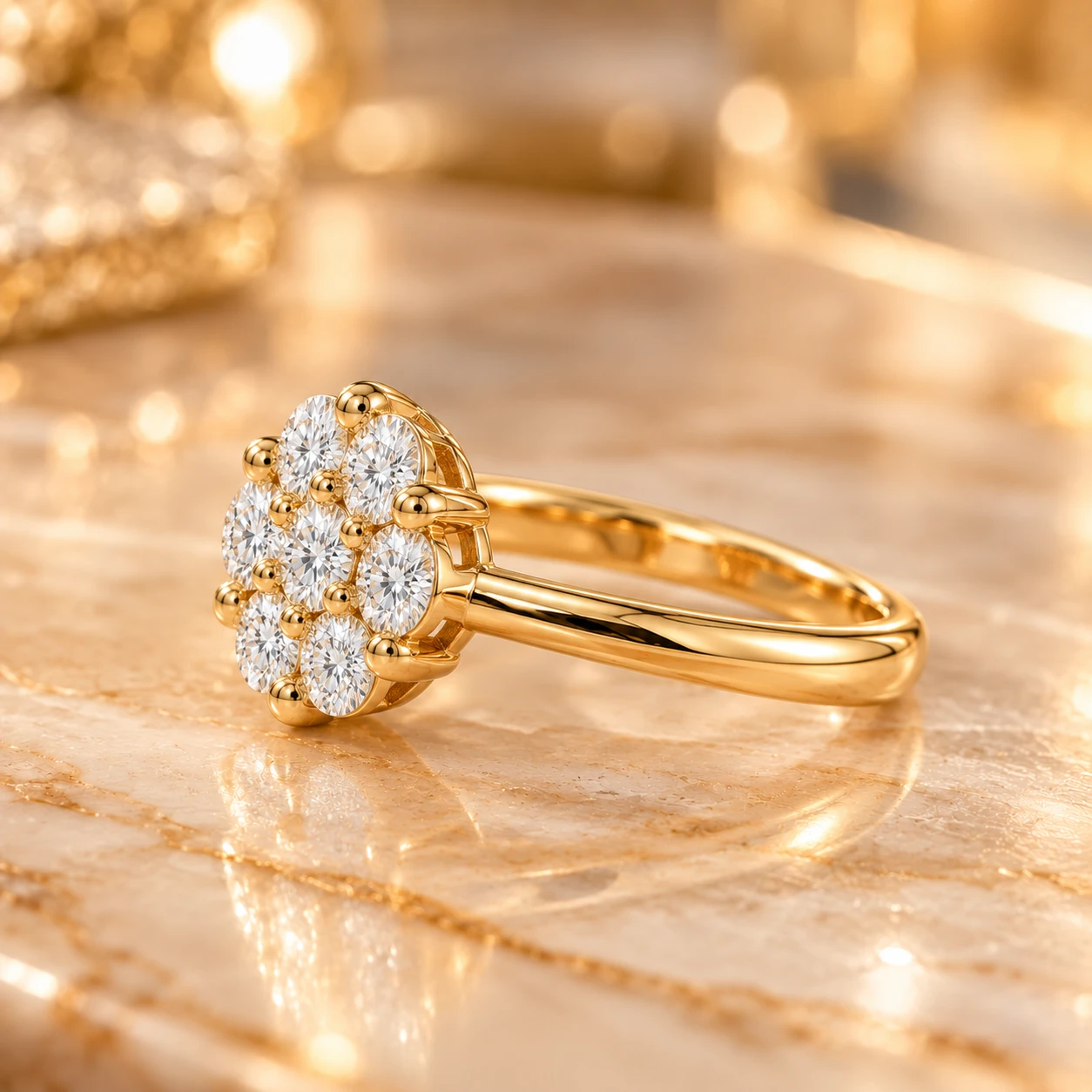 The Royal Bloom Diamond Cluster Ring alternate view