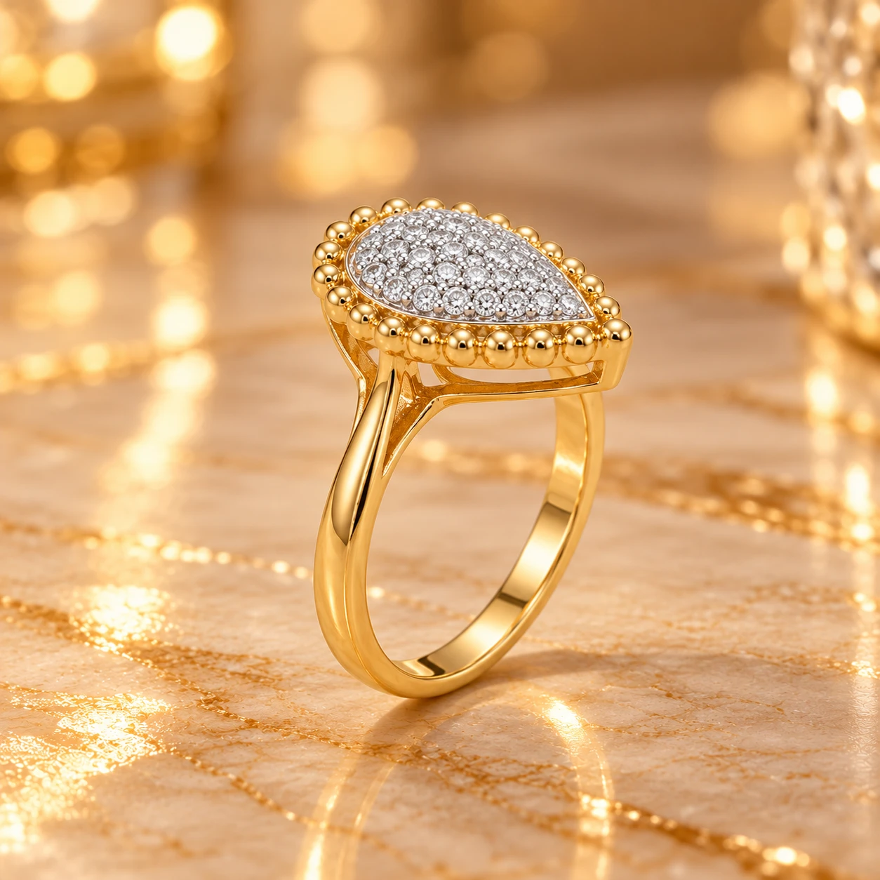 The Royal Teardrop Diamond Ring alternate view