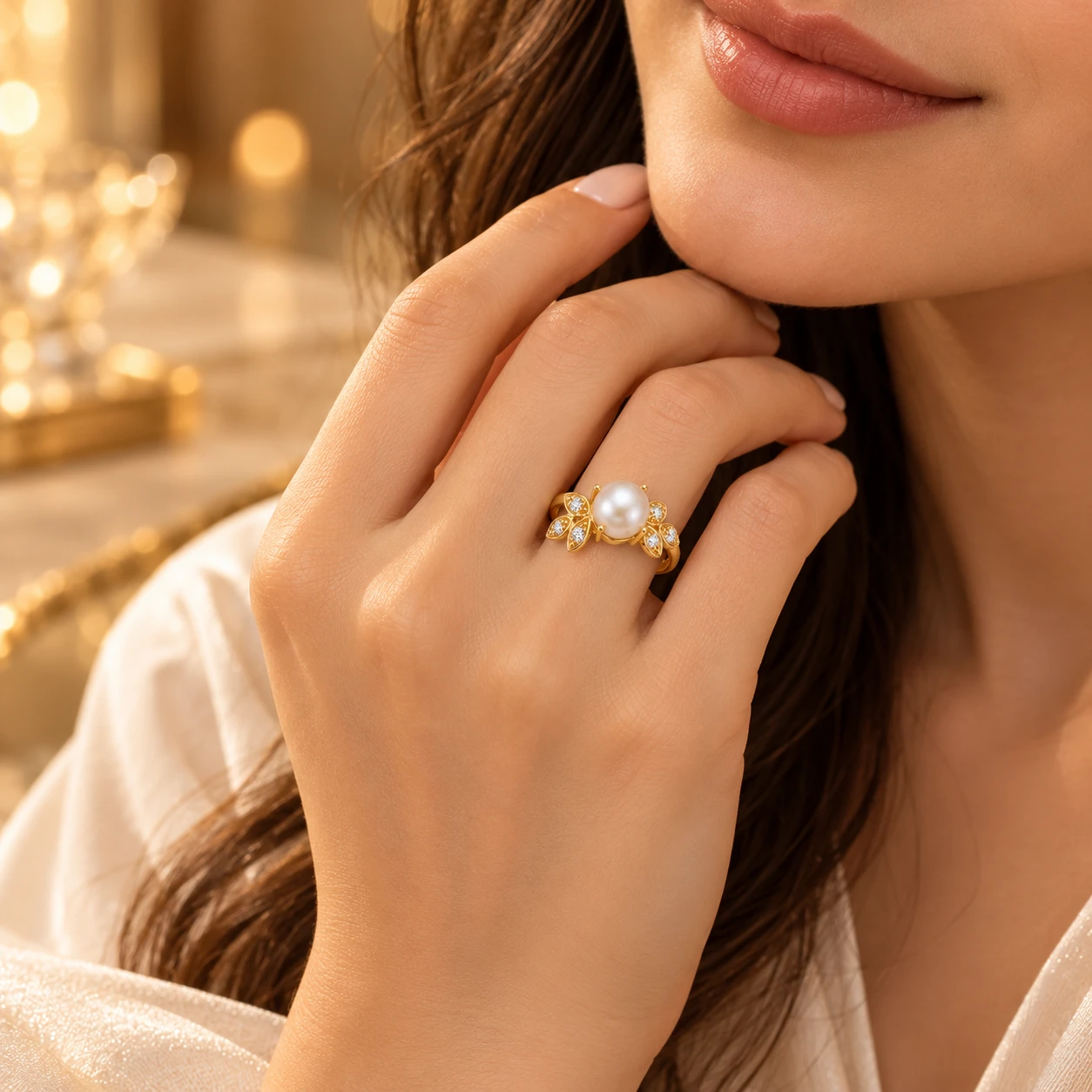 The Imperial Bloom Pearl Ring alternate view