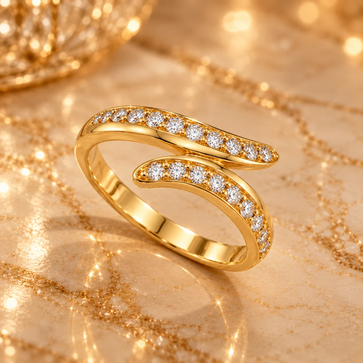 The Celestial Wave Diamond Band alternate view