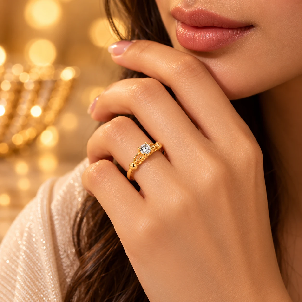 Eternal Knot Diamond Ring alternate view